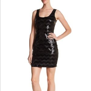 Guess Black Sequin Mini Dress